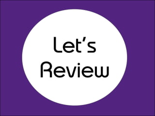 Let’s
Review

 