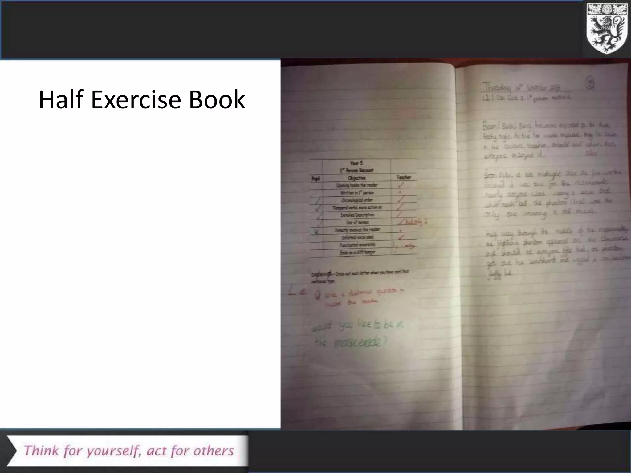 Half Exercise Book
 