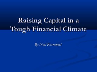 Raising Capital in aRaising Capital in a
Tough Financial ClimateTough Financial Climate
By Neil KornswietBy Neil Kornswiet
 