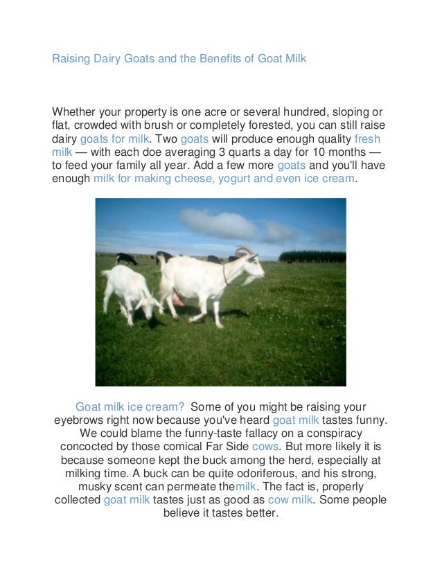 Raising dairy goats and the benefits of goat milk