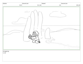 Scene
012
Duration
01:16
Panel
16
Duration
00:02
Slugging
0.04
 