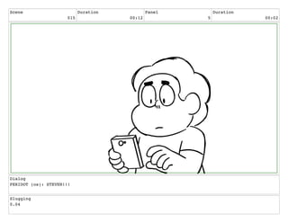 Scene
015
Duration
00:12
Panel
5
Duration
00:02
Dialog
PERIDOT (os): STEVEN!!!
Slugging
0.04
 