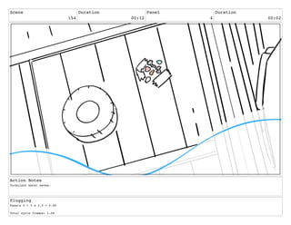Scene
154
Duration
00:12
Panel
4
Duration
00:02
Action Notes
Turbulent water waves.
Slugging
Panels 4 + 5 x 2.5 = 0.08
Total cycle frames: 1.08
 