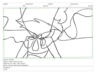 Scene
159
Duration
00:04
Panel
1
Duration
00:02
Action Notes
Lapis looks behind her.
overlap on hair and skirt.
Water wings beating/flapping.
Slugging
0.08
 
