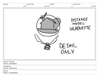 Scene
163
Duration
03:12
Panel
2
Duration
01:00
Action Notes
DETAIL REFERENCE
Slugging
DETAIL REFERENCE
Notes
DETAIL REFERENCE
 