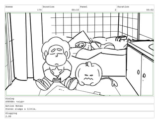 Scene
170
Duration
00:10
Panel
2
Duration
00:02
Dialog
STEVEN: <sigh>
Action Notes
Steven slumps a little.
Slugging
2.00
 