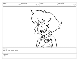 Scene
118
Duration
05:00
Panel
5
Duration
01:00
Dialog
LAPIS: You found her!
Slugging
1.12
 