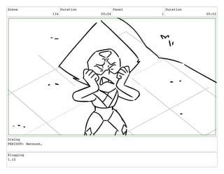 Scene
134
Duration
00:04
Panel
1
Duration
00:02
Dialog
PERIDOT: Because,
Slugging
1.12
 