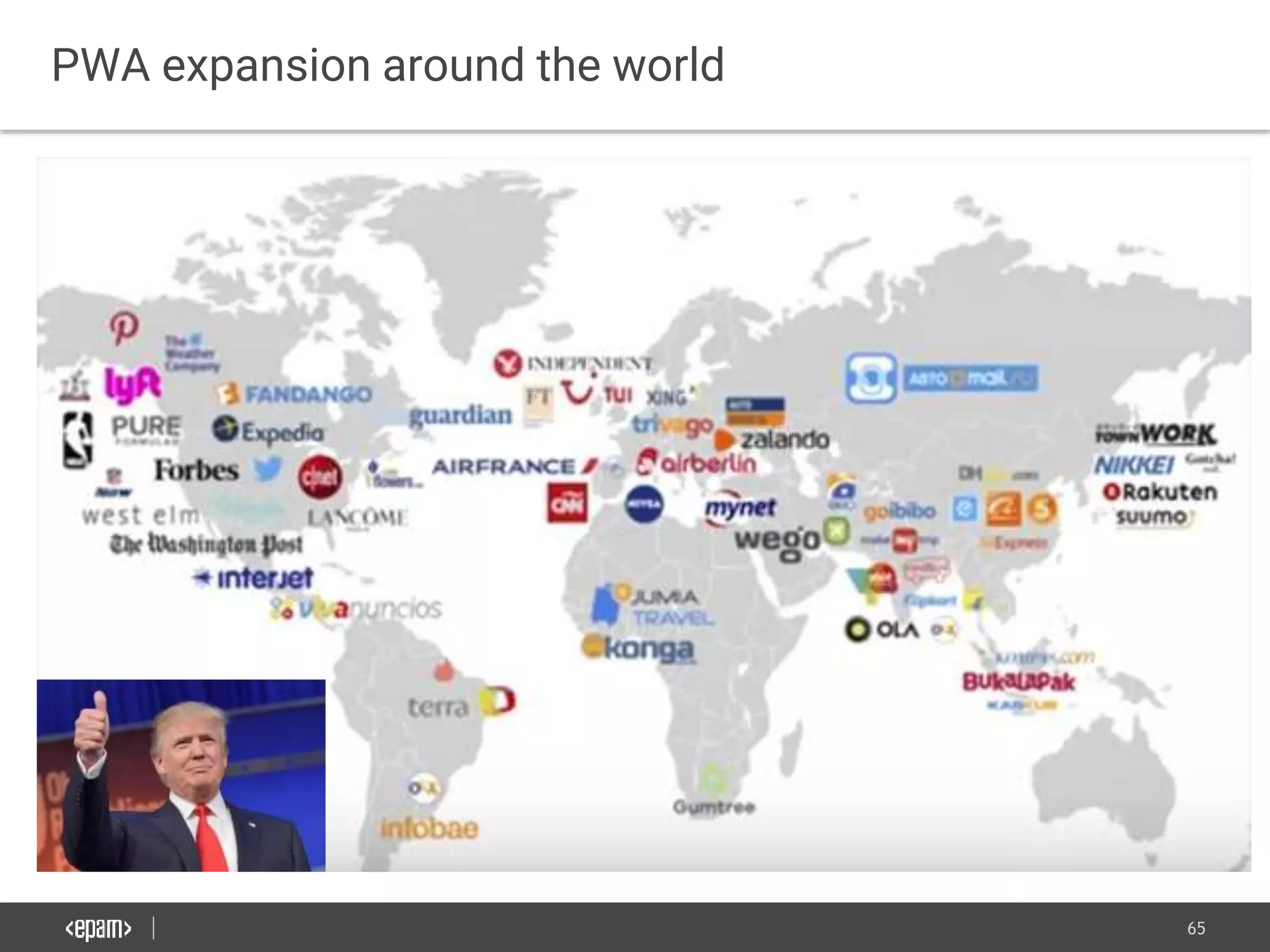 65
PWA expansion around the world
 