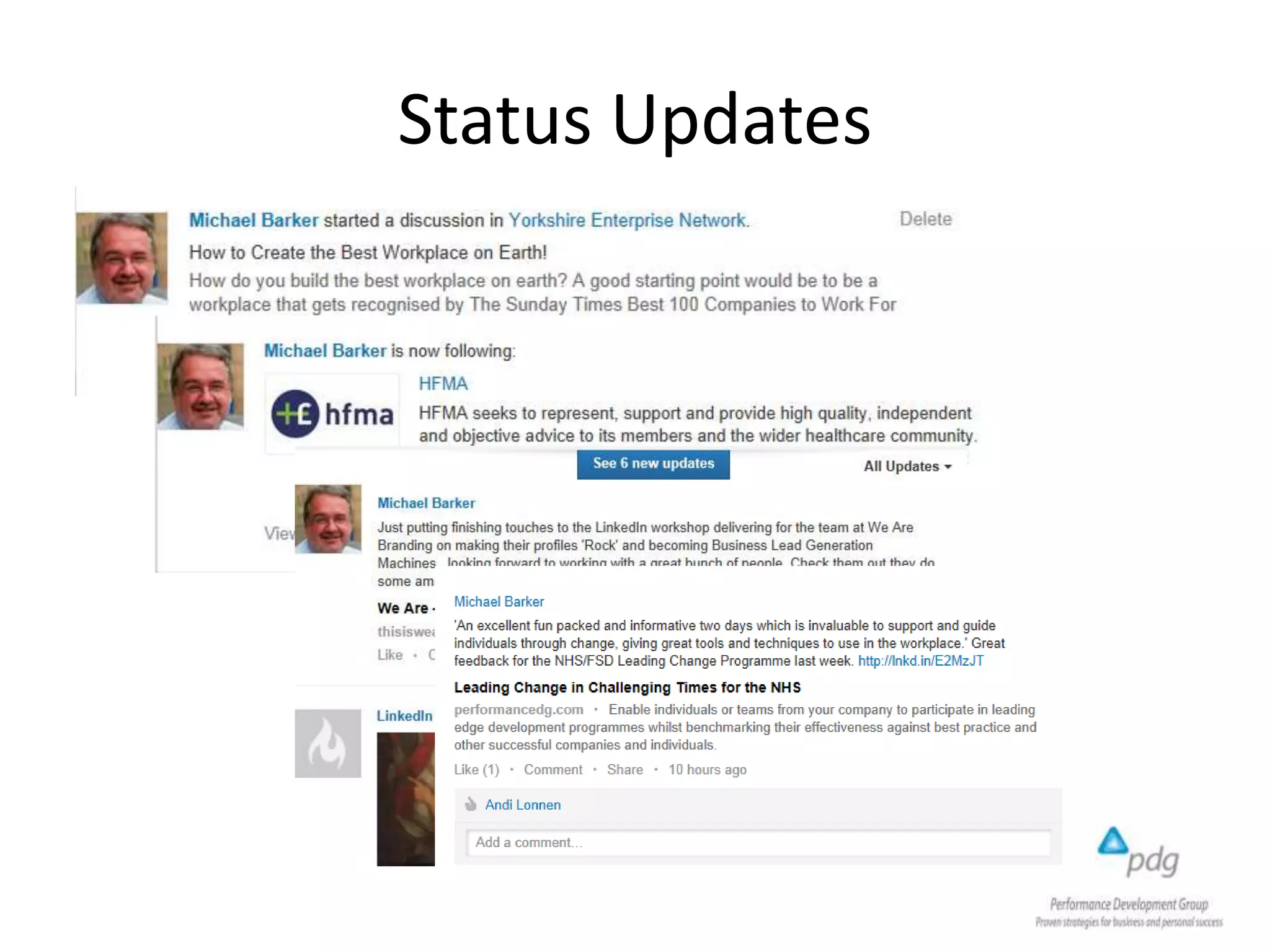 Status Updates
 