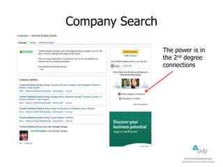 Company Search
The power is in
the 2nd degree
connections
 