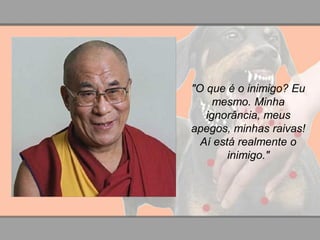 "O que é o inimigo? Eu mesmo. Minha ignorância, meus apegos, minhas raivas! Aí está realmente o inimigo." 