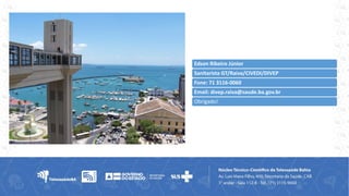 Edson Ribeiro Júnior
Sanitarista GT/Raiva/CIVEDI/DIVEP
Fone: 71 3116-0060
Email: divep.raiva@saude.ba.gov.br
Obrigado!
 