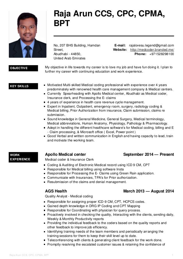 certified coder resume