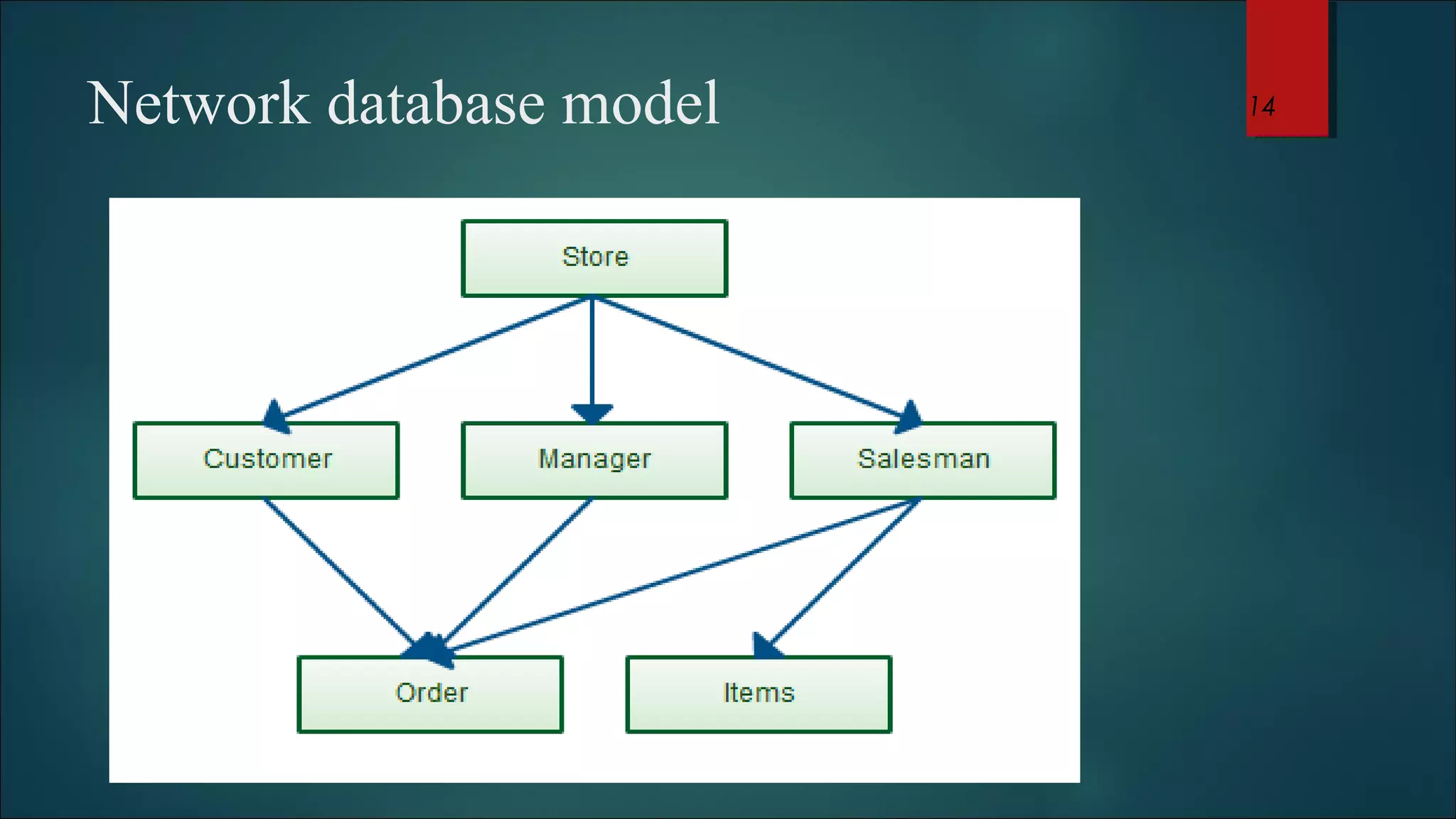 Network database model 14 
 