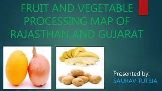 FRUIT AND VEGETABLE
PROCESSING MAP OF
RAJASTHAN AND GUJARAT
Presented by:
SAURAV TUTEJA
 