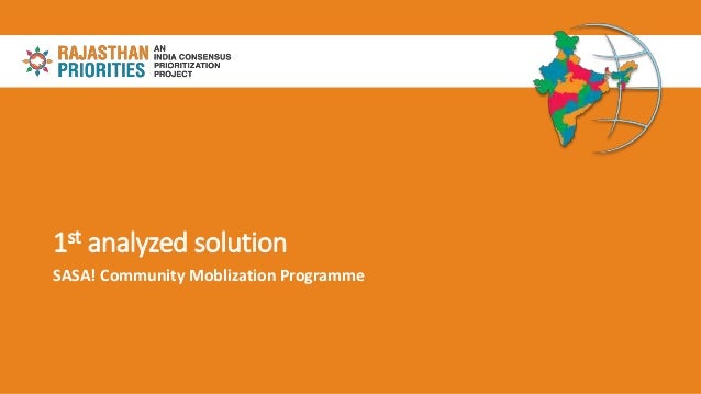 1st analyzed solution
SASA! Community Moblization Programme
 