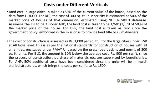 Costs under Different Verticals
• Land cost in large cities is taken as 50% of the current value of the house, based on th...