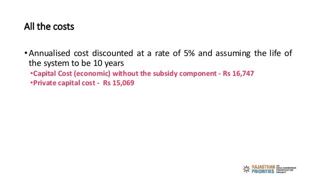 All the costs
• Annualised cost discounted at a rate of 5% and assuming the life of
the system to be 10 years
•Capital Cos...