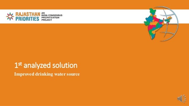 1st analyzed solution
Improved drinking water source
 