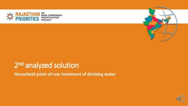 2nd analyzed solution
Household point-of-use treatment of drinking water
 