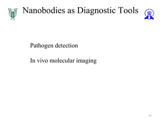 Nanobodies as Diagnostic Tools
20
Pathogen detection
In vivo molecular imaging
 