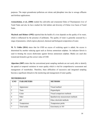 COMPARATIVE ANALYSIS OF WATER QUALITY IN TAMIRABARANI RIVER ENCROACHED ...