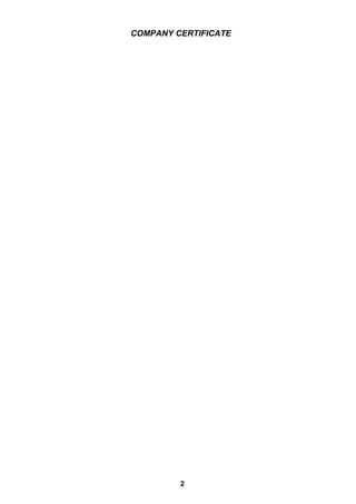 COMPANY CERTIFICATE
2
 