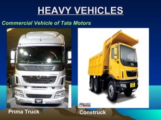 HEAVY VEHICLESHEAVY VEHICLES
Commercial Vehicle of Tata MotorsCommercial Vehicle of Tata Motors
Prima Truck Construck
 