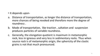 Transportation Science Rocks RAJAT YADAV, M.Sc. Previous ,TEXTURE OF SEDIMENTARY ROCKS .pptx