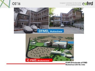 ICAR-Directorate of FMD
Mukteshwar-263138, India
DFMD, Mukteshwar
IC-FMD, Bhubaneswar
 
