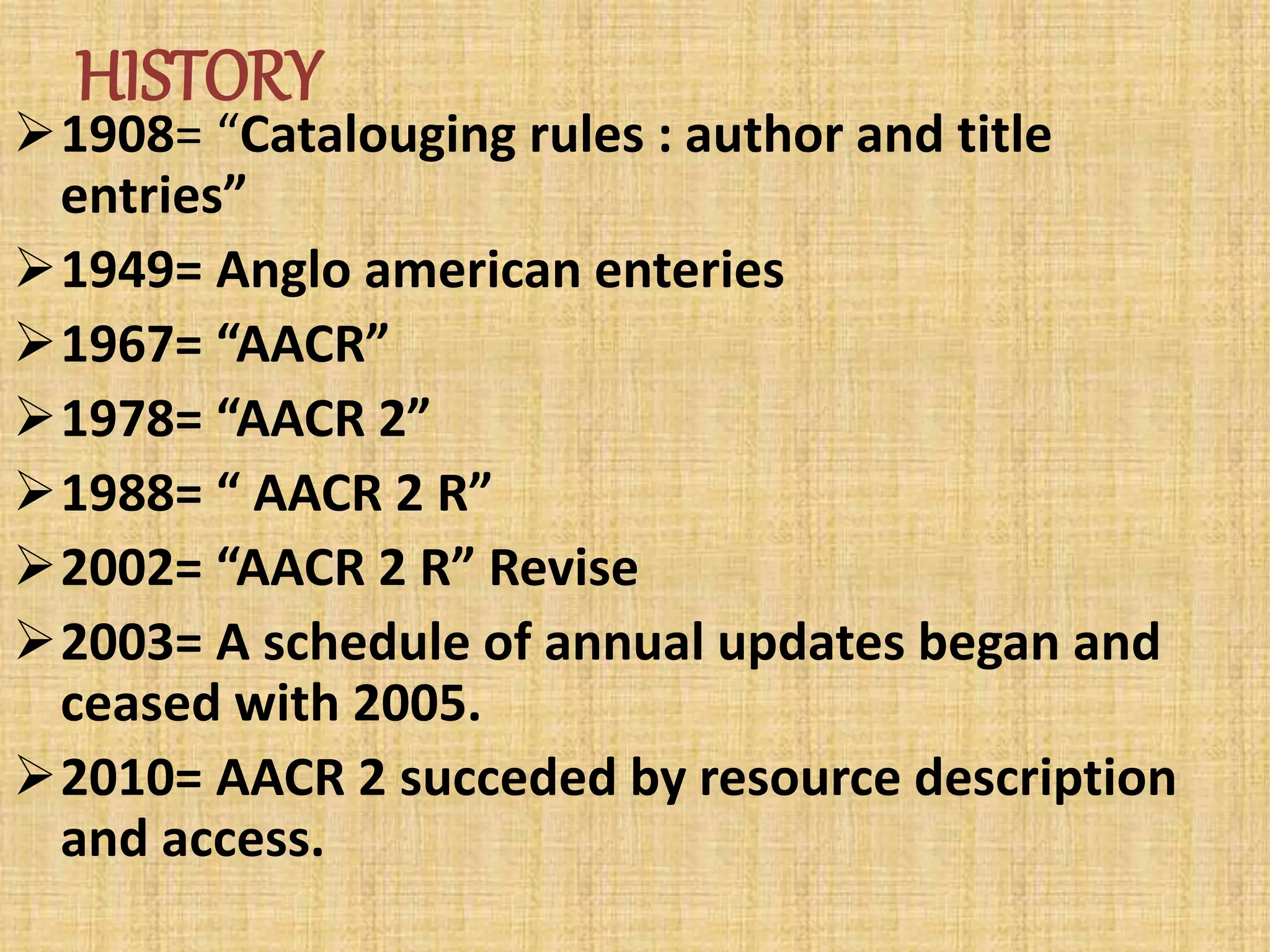 AngloAmerican Cataloguing Rules AACR 2 ppt PPT