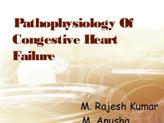 Pathophysiology Of
Congestive Heart
Failure

M. Rajesh Kumar

 