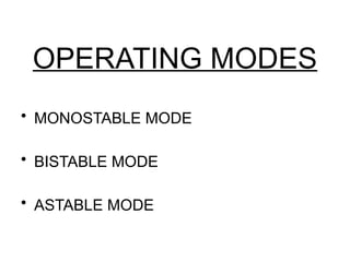 Comprehensive Overview of Sensors and 555 Timer Operating Modes | PPTX