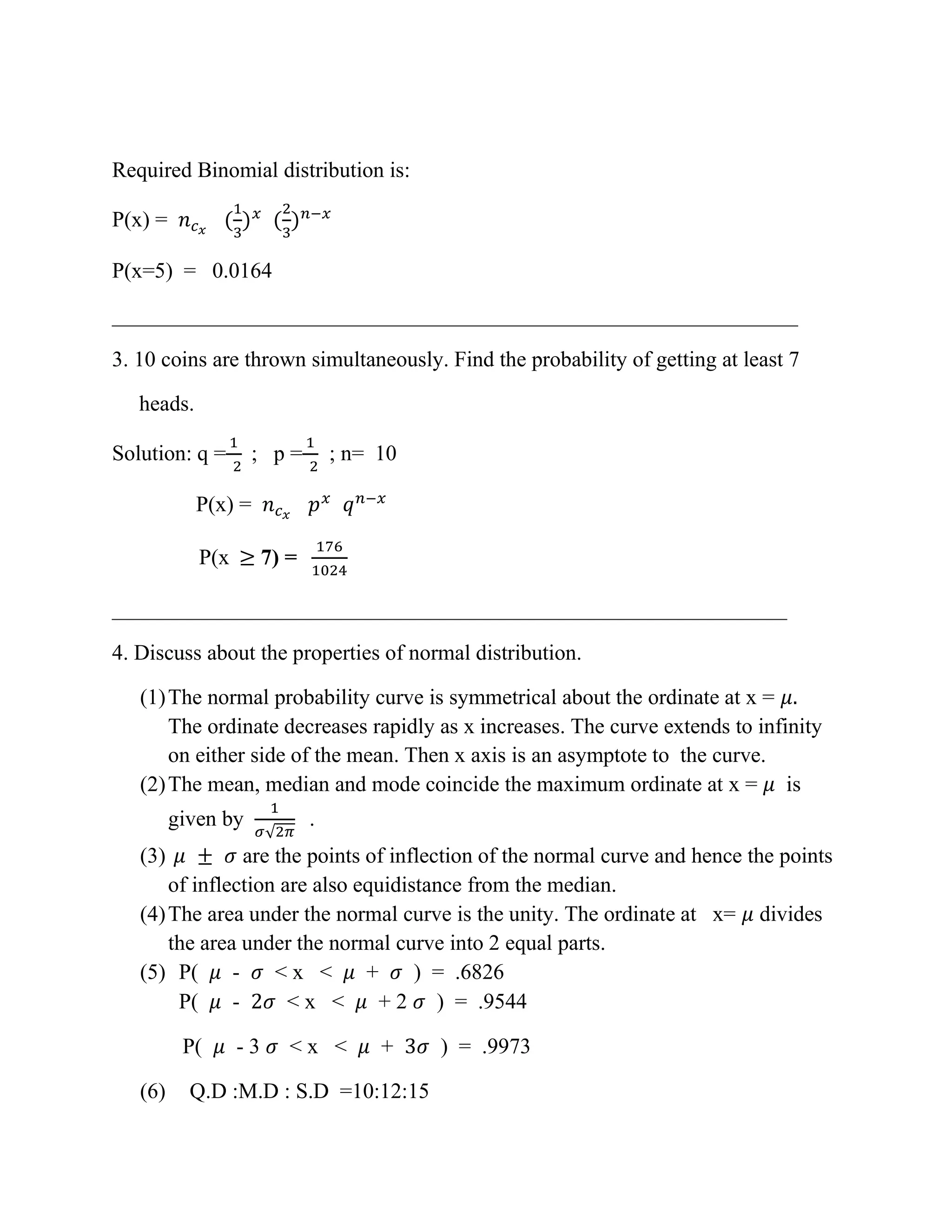 Mathematical statistics questions and answers pdf