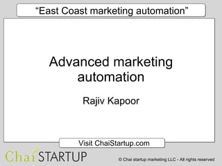 Advanced marketing automation Rajiv Kapoor 