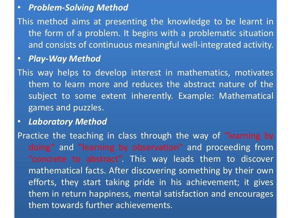 Role Of Innovative Practices And Methods In Mathematics Education