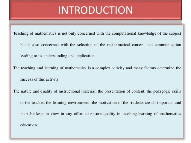 introduction in teaching learning in