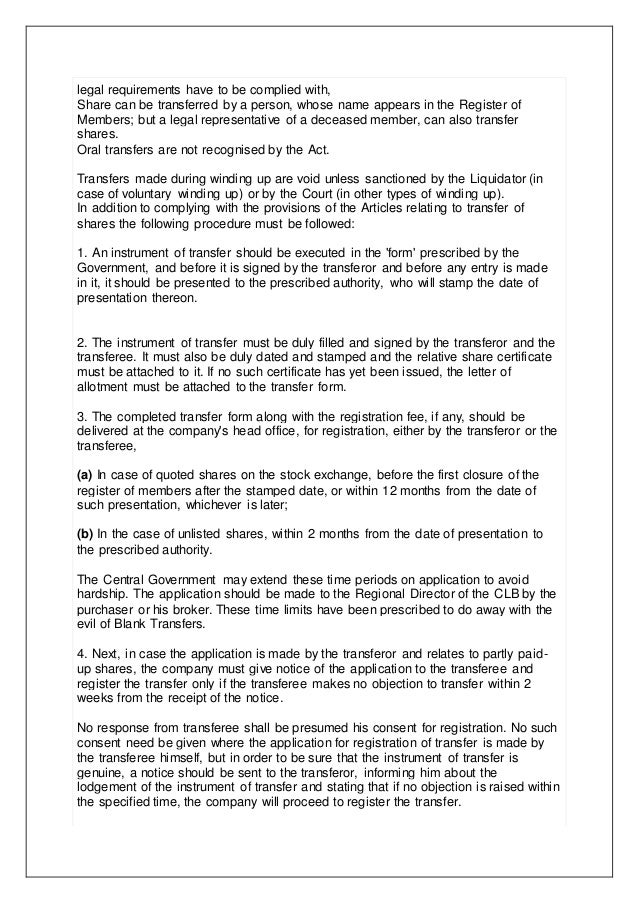 shares form of share certificate
