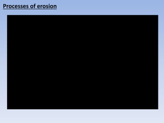 Processes of erosion
 