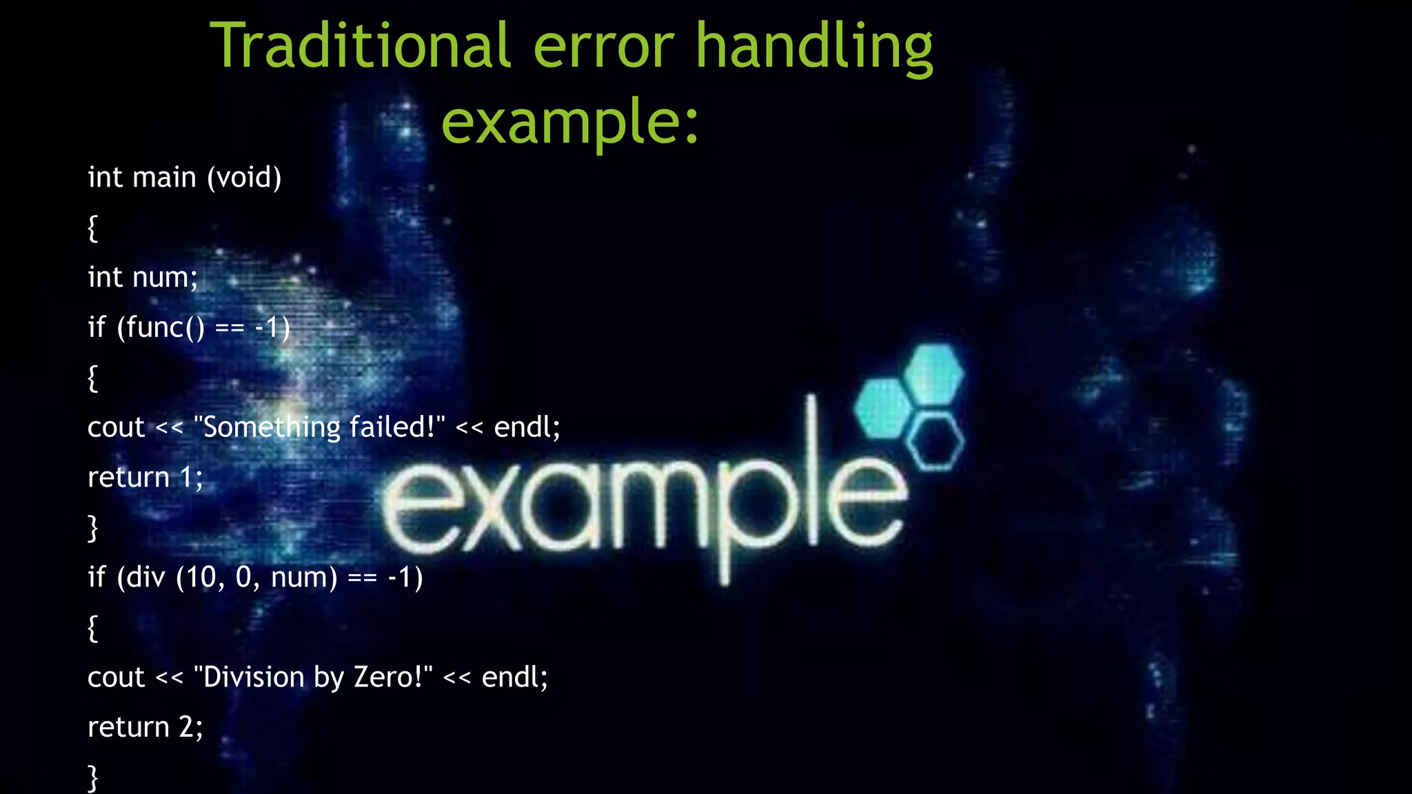 Advantages Over Conventional Error Handling in OOP | PPT