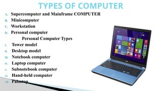Computer and its type PRESENTATION .pptx