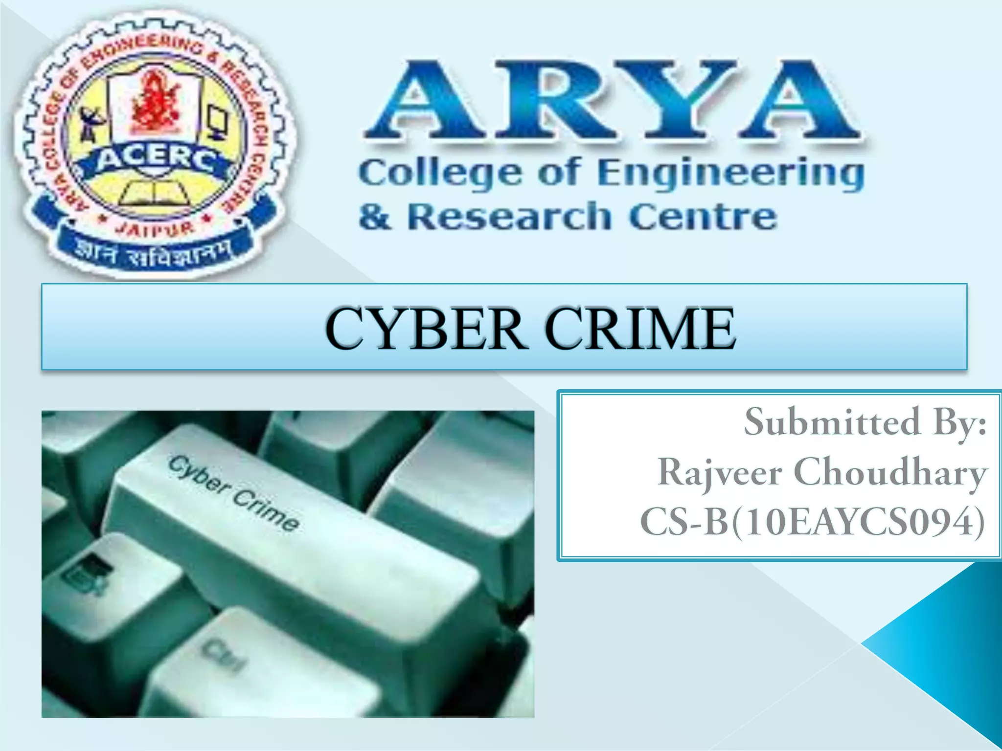Rajveer choudhary cyber crime presentation | PPT