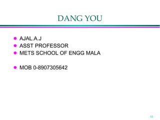 DANG YOU AJAL.A.J ASST PROFESSOR  METS SCHOOL OF ENGG MALA MOB 0-8907305642 