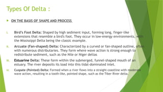 How Is Delta Shape Delta and types of delta and factor affecting it | PPTX