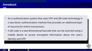 Project based on E authenticate using Qr | PPTX