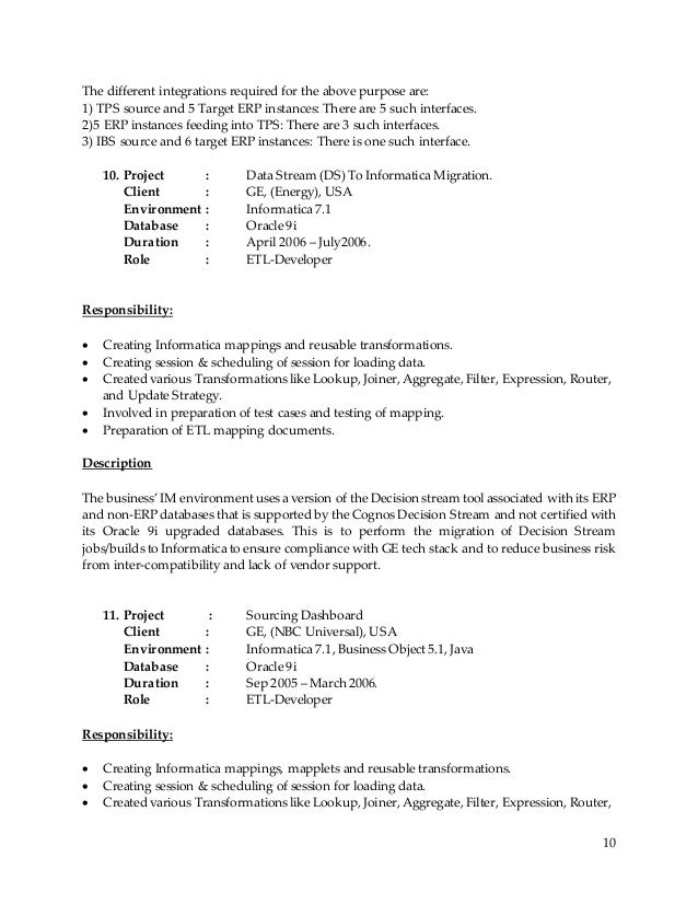 informatica developer resumes