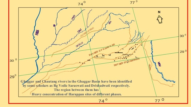 YAMUNA INDUS CHENAB JHELUM RAVI SATLUJ BEAS DRYBED OFG HAG G AR DRYBED OFCHAUTANG PALAEO-YAMUNA OLD BED OFBEAS 30 0 29 0 7...