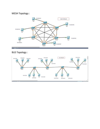 MESH Topology :
BUS Topology :