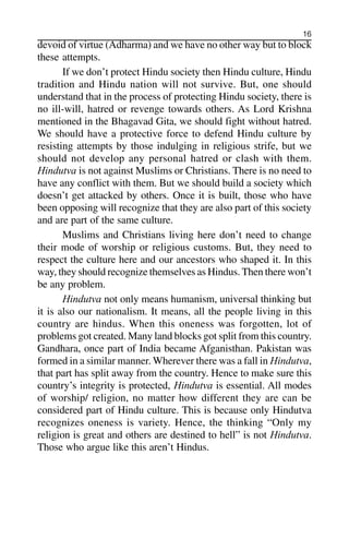 Responsibility as Indian - Protection of Dharma, Samskriti and Society